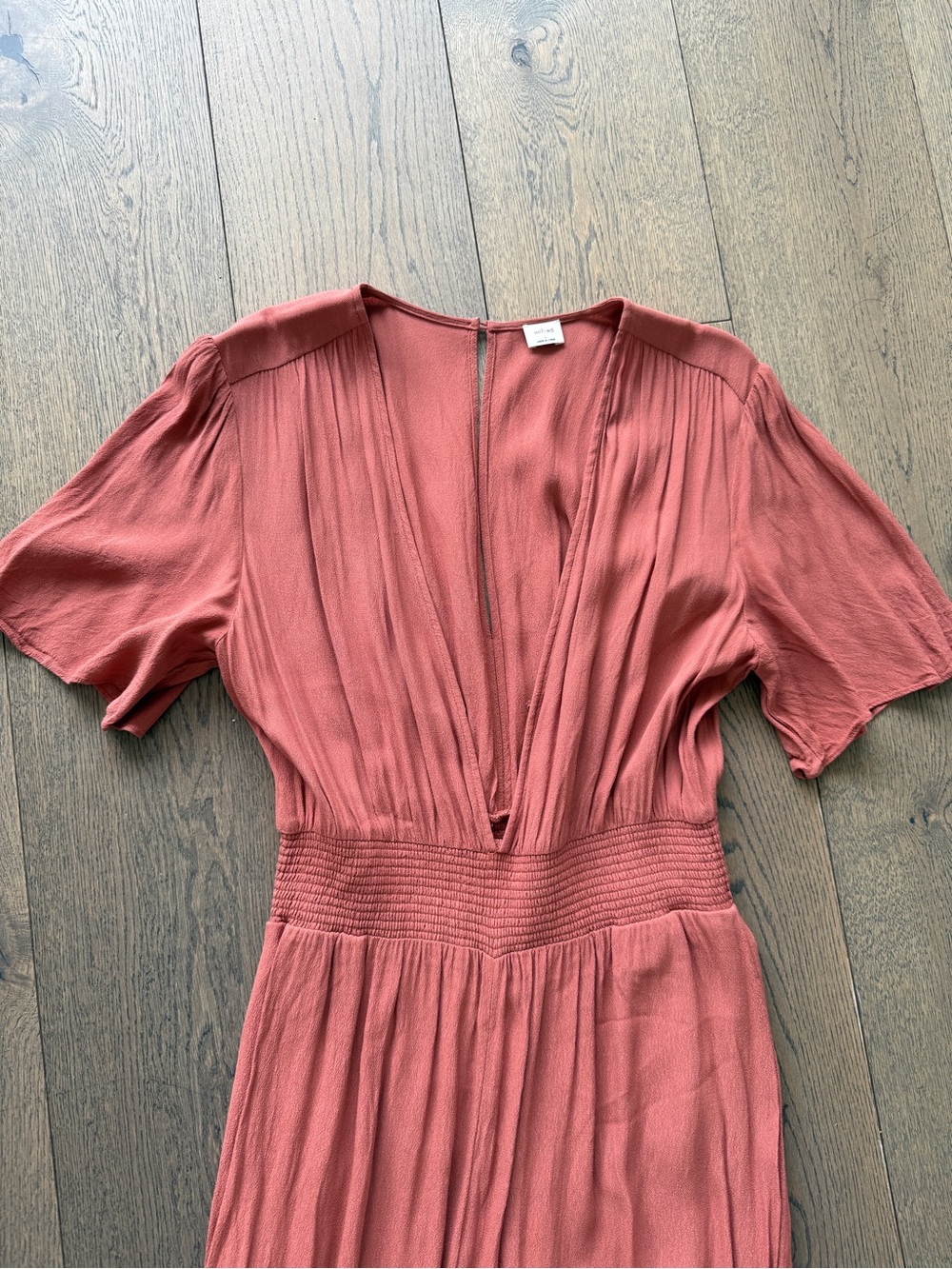 Wilfred Rust Red V-Neck Short Sleeve Jumpsuit - Picture 7 of 8